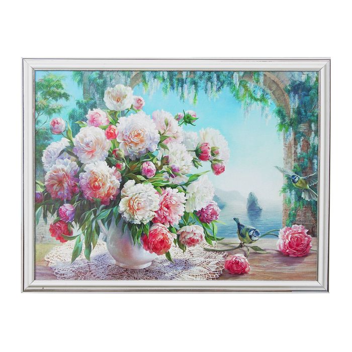 Картина "Пионы в вазе" 33*43 см
