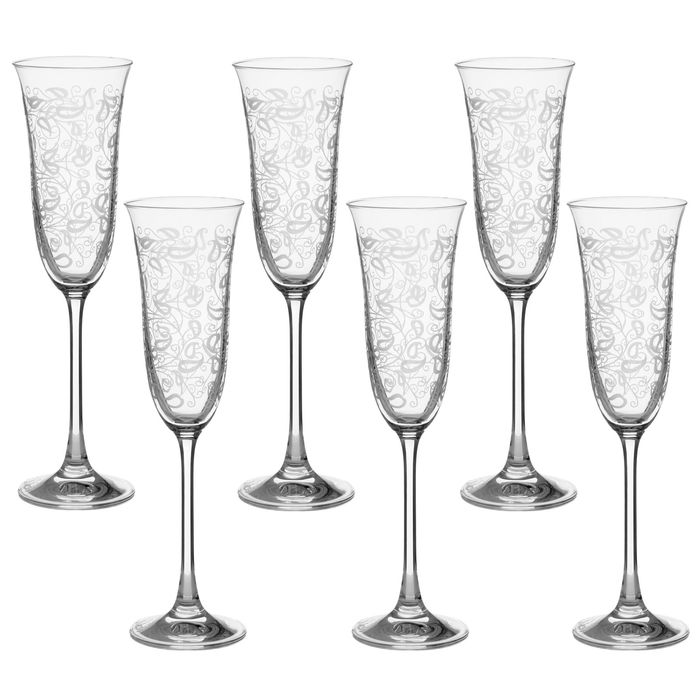 Набор бокалов для шампанского 160 мл "Флора. Белое кружево", 6 шт