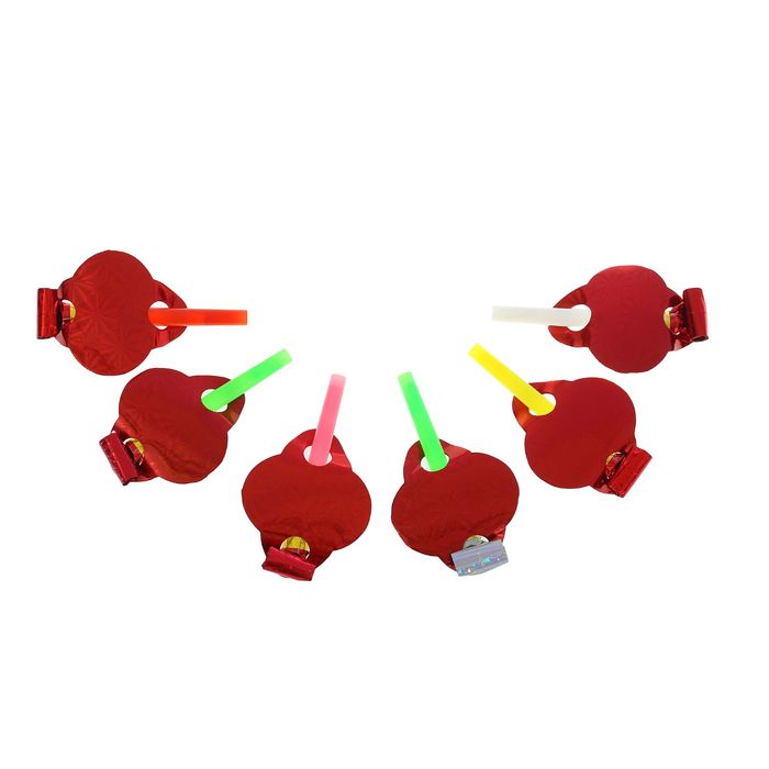 Карнавальный язычок "Голография" (набор 6 штук), цвет красный