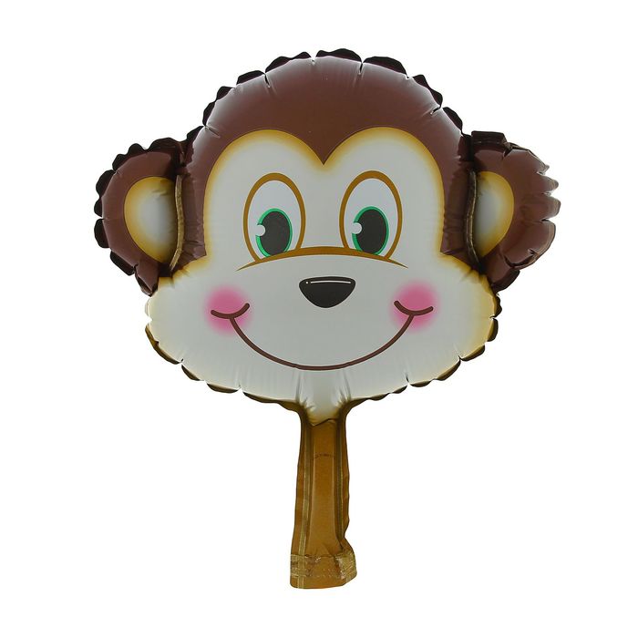 Шар Фольгированный Мини 10" "Голова Обезьяны" для палочки с клапаном