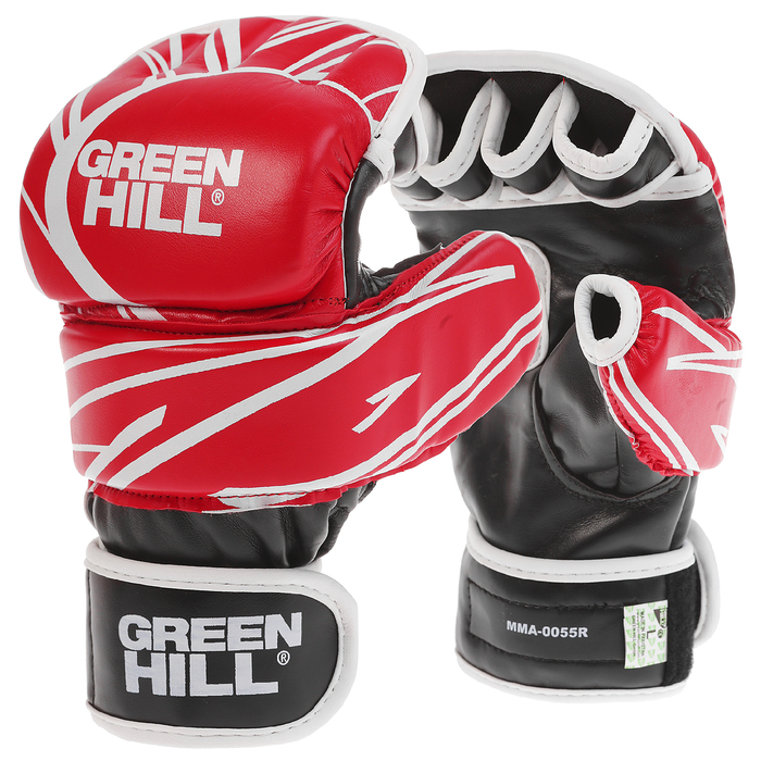 Перчатки для ММА ММА-0055R, размер L, цвет красный/белый