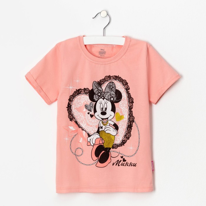 Футболка для девочек "Шикарная", Минни Маус, рост 158-164 (40) см, 13-14 лет, 100% хлопок