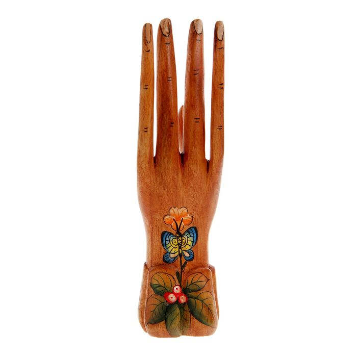 Подставка для колец "Рука роспись тепло"