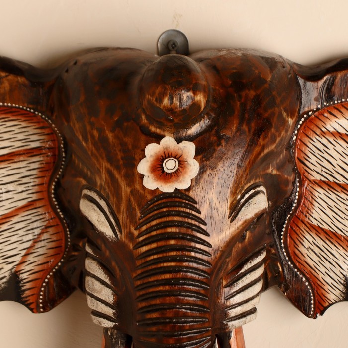 Сувенир "Голова слона с цветком", 40 см