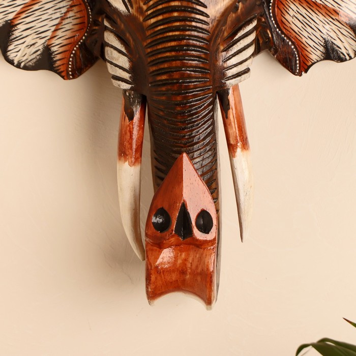 Сувенир "Голова слона с цветком", 40 см