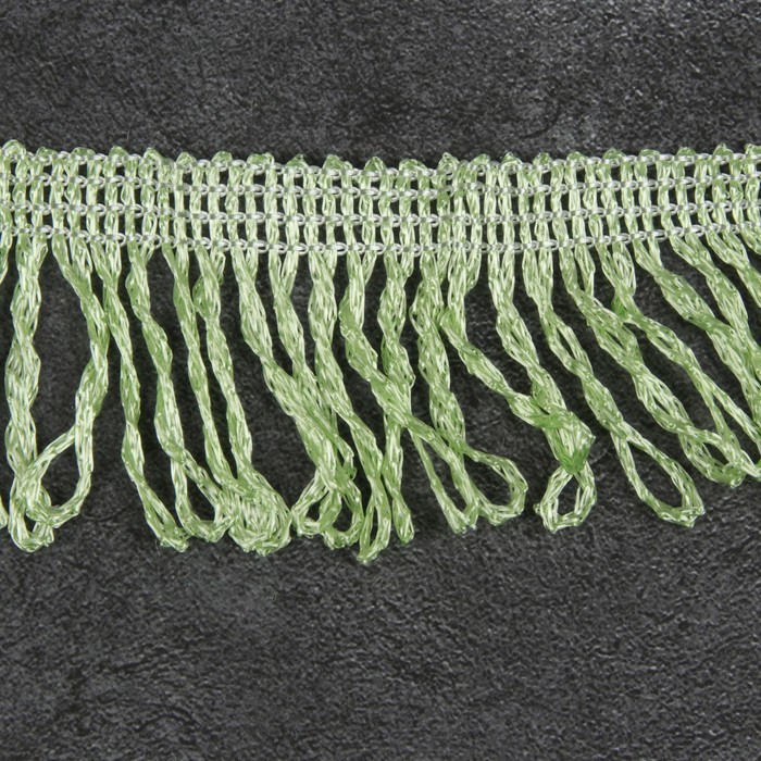 Тесьма декоративная "Бахромушка", ширина 5см, длина 5±1м, цвет салатовый