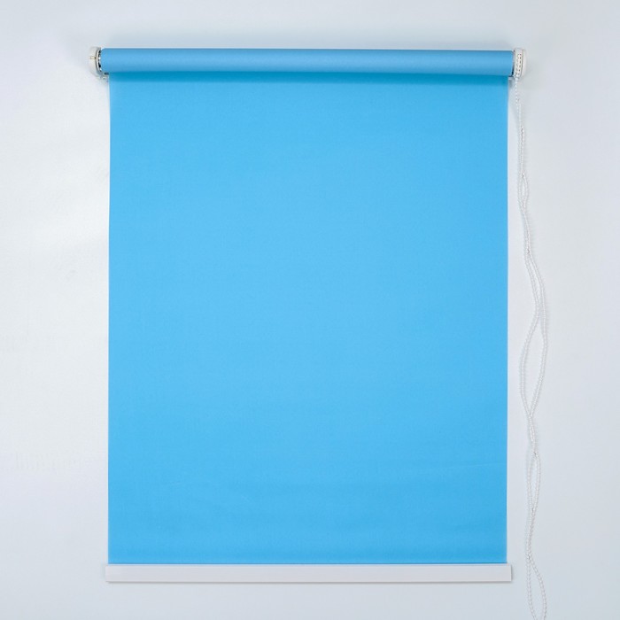 Штора рулонная 120×180 см (с учётом креплений 3,5 см), цвет голубой