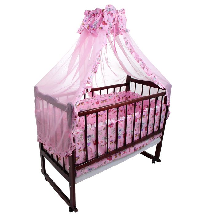 Комплект в кроватку "Зайчики" (4 предмета), цвет розовый (арт. 1535)