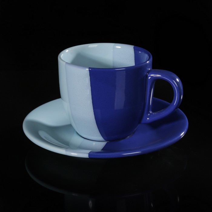 Чайная пара 200 мл, цвет сине-голубой