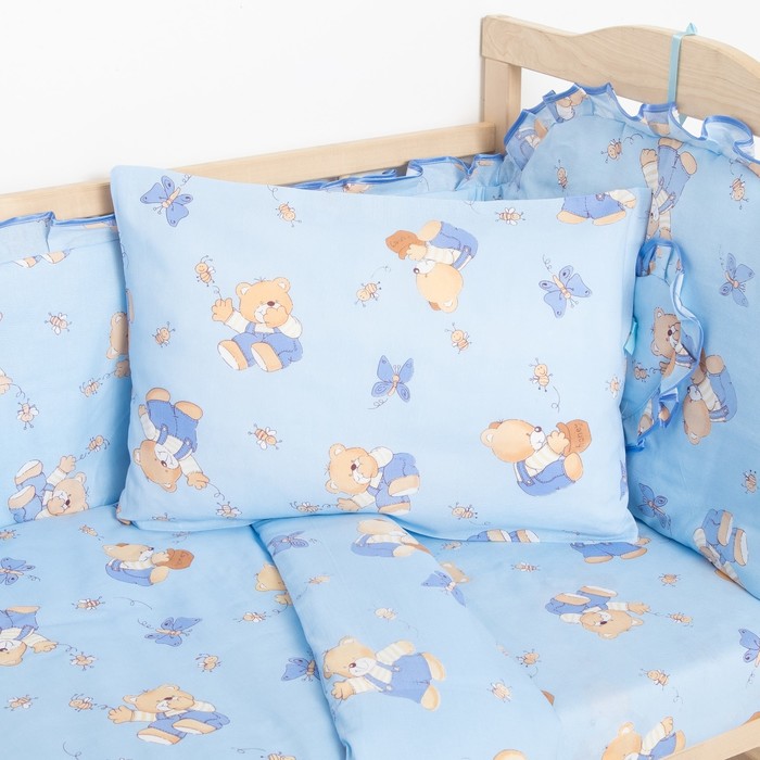 Комплект "Мишки с медом" (6 предметов), цвет голубой 61/1