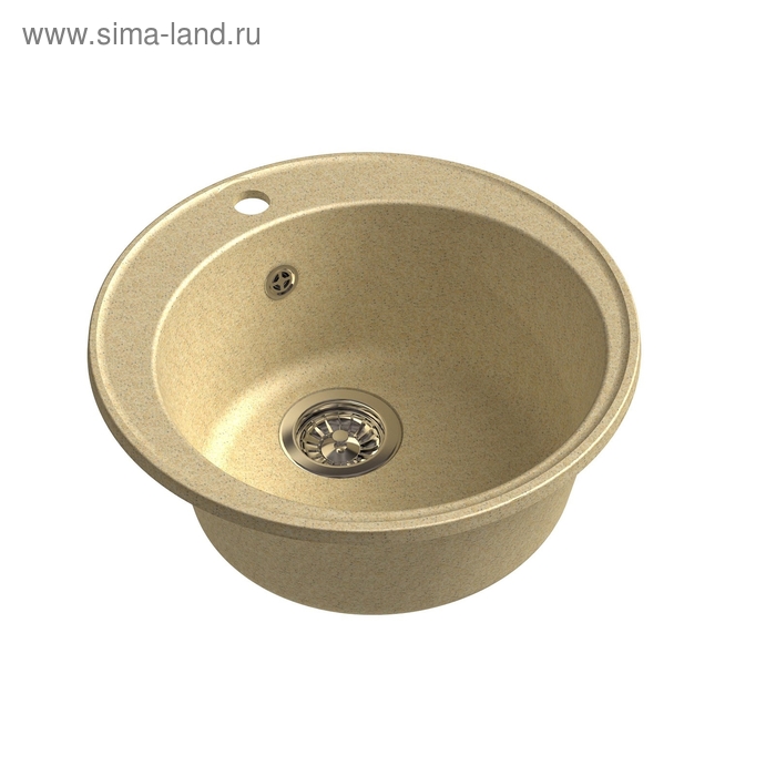 

Мойка кухонная из камня Granfest ECO-08, d=480 мм, цвет бежевый