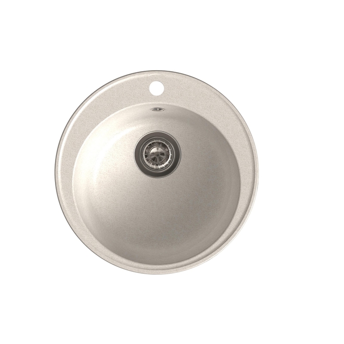 фото Мойка кухонная из камня granfest eco-08, d=480 мм, цвет белый