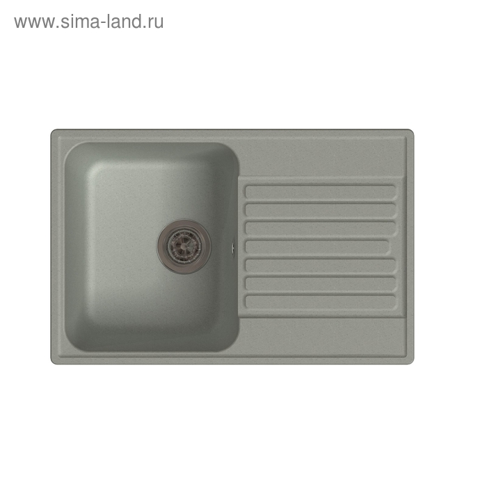 фото Мойка кухонная из камня granfest eco-78, 740х480 мм, цвет серый