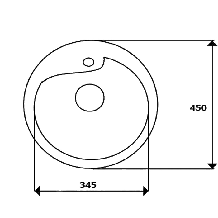 Мойка кухонная из камня Granfest R450 GF-45, D=450 мм, цвет песочный