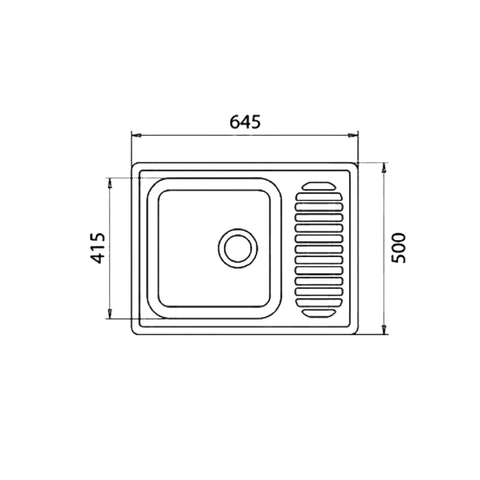 Мойка кухонная из камня Granfest S645L GF-13, 645х500 мм, цвет песочный