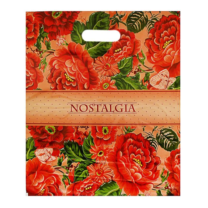 Пакет "Ностальжи", полиэтиленовый с вырубной ручкой, 40х47 см, 45 мкм