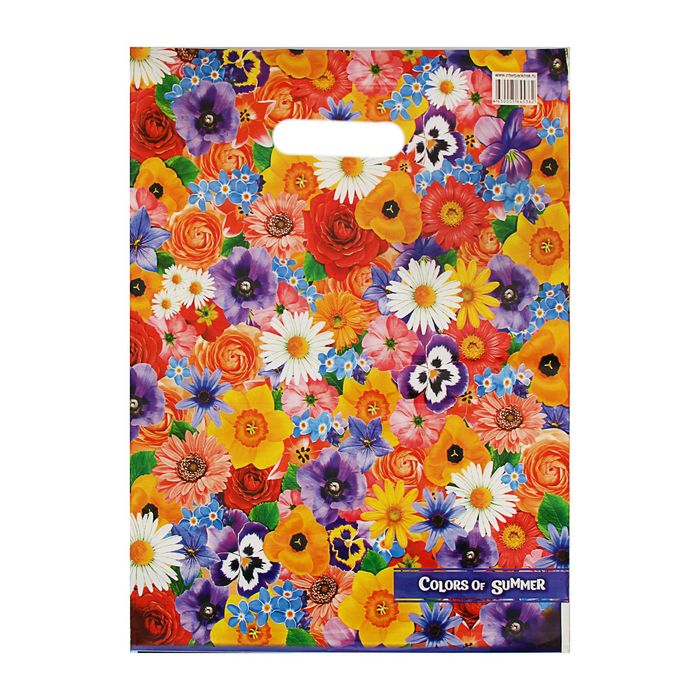 Пакет "Краски лета", полиэтиленовый с вырубной ручкой, 31х40 см, 60 мкм