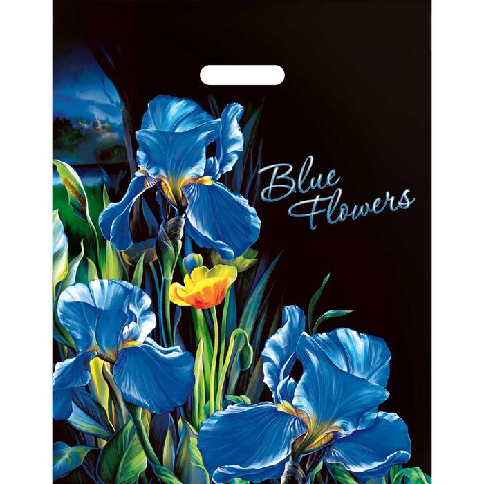 Пакет "Ирисы", полиэтиленовый с вырубной ручкой, 38х47 см, 60 мкм