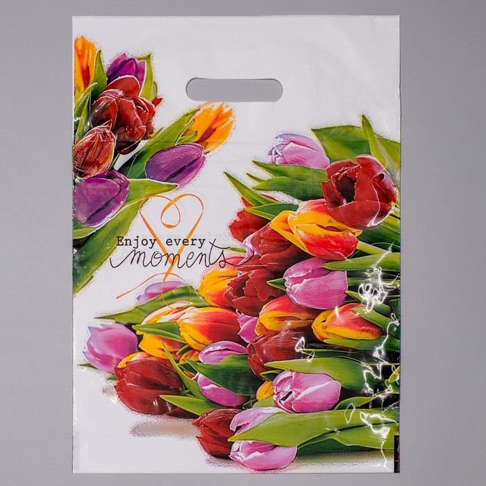 Пакет "Этюд", полиэтиленовый с вырубной ручкой, 31х40 см, 60 мкм