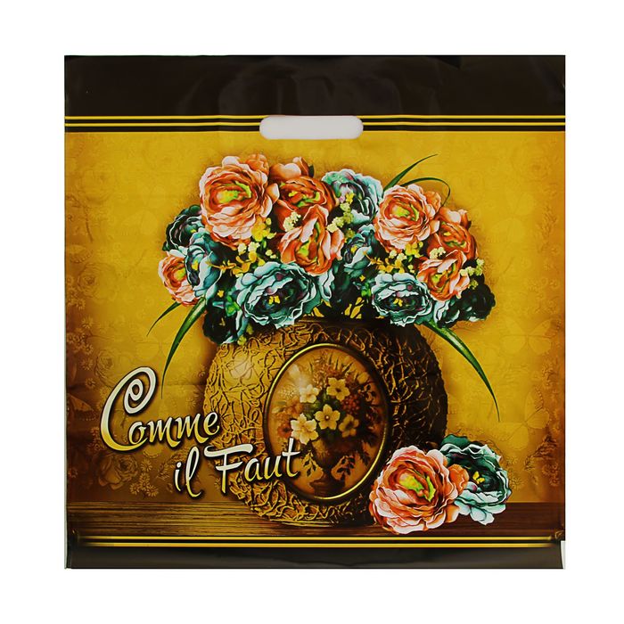 Пакет "Комильфо", полиэтиленовый с вырубной ручкой, 44х44 см, 70 мкм