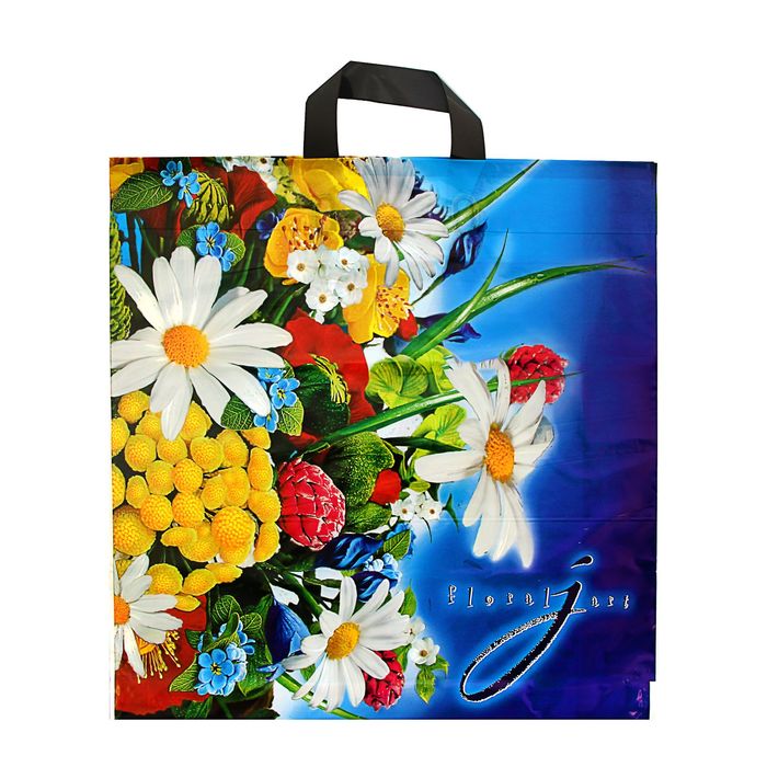 Пакет "Настроение", полиэтиленовый с петлевой ручкой, 44х44 см, 70 мкм