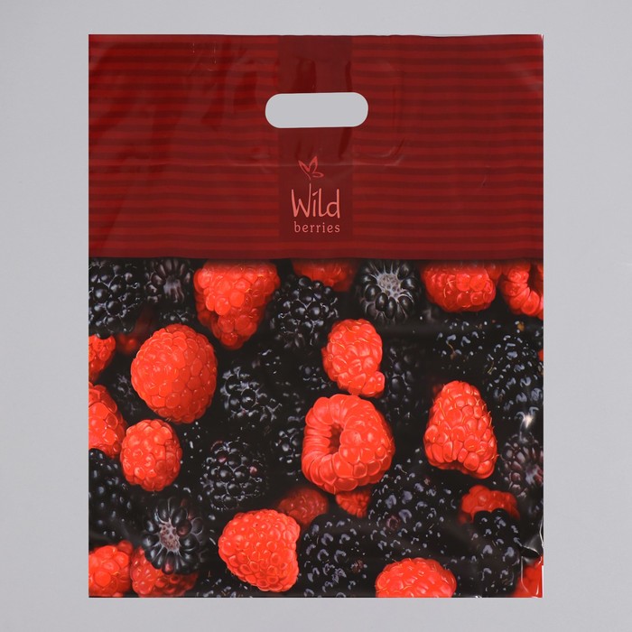 Пакет "Лесные ягоды", полиэтиленовый с вырубной ручкой, 44х44 см, 70 мкм