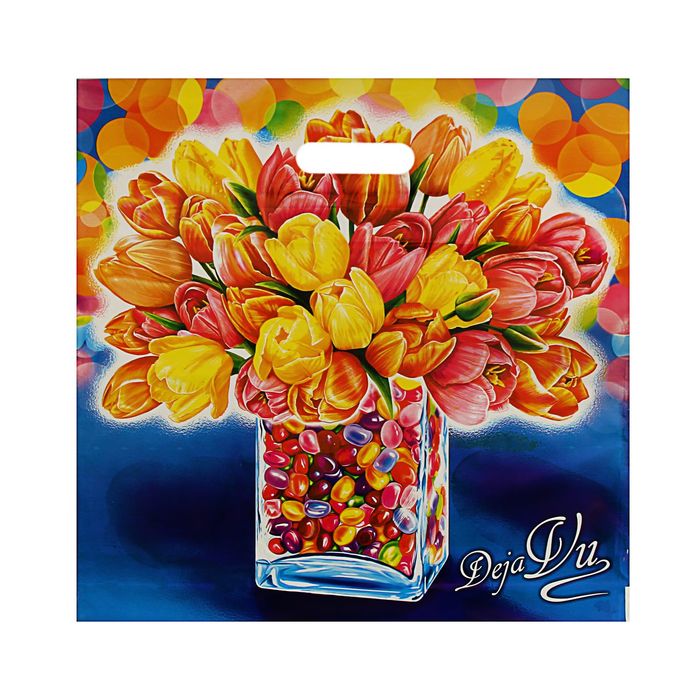 Пакет "Дежавю", полиэтиленовый с вырубной ручкой, 44х44 см, 70 мкм