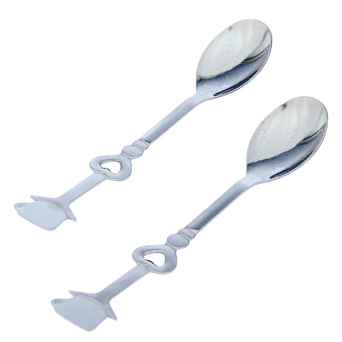 Набор сувенирных ложек металл "На кашу девочке" набор 2 шт 10,3х2 см