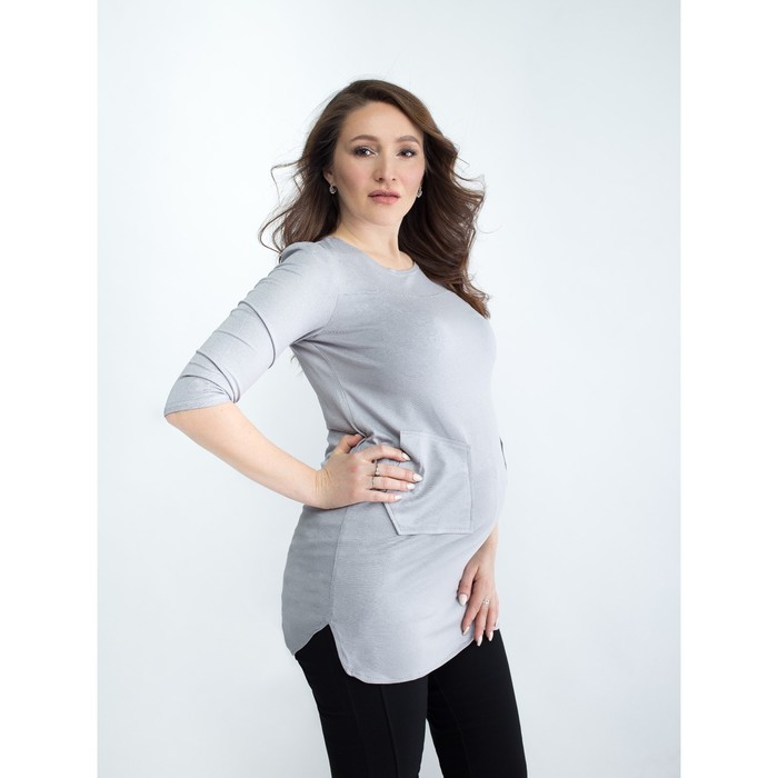 Блузка для беременных 2273, цвет свет. серый, размер 50, рост 170