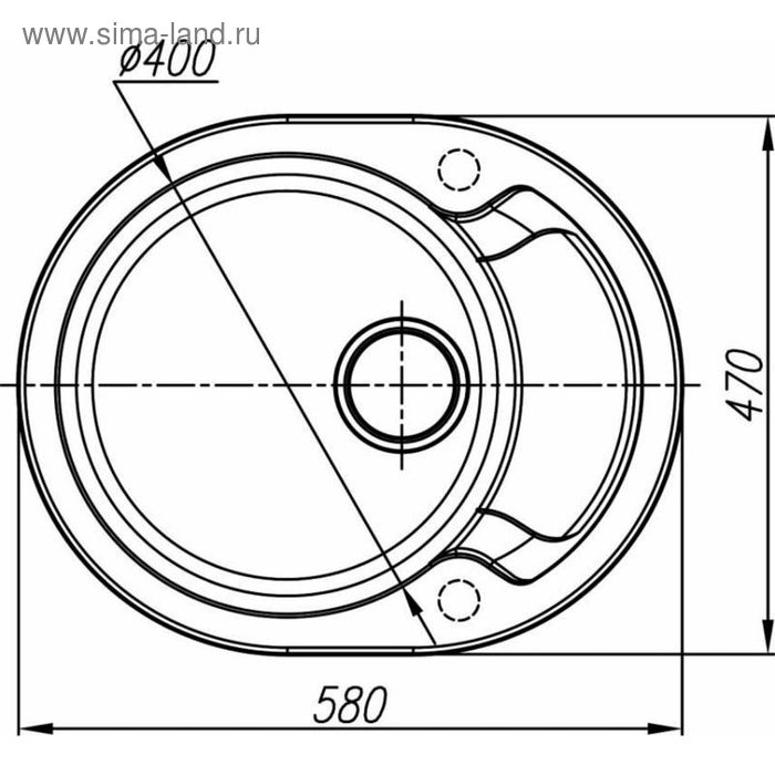 

Мойка кухонная из камня Dr.Gans «Берта-580», 580х470 мм, цвет дюна