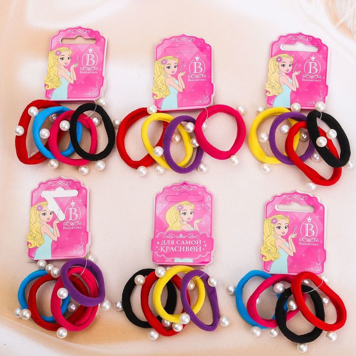 резинка для волос "Жемчужинка" (набор 4 шт) микс