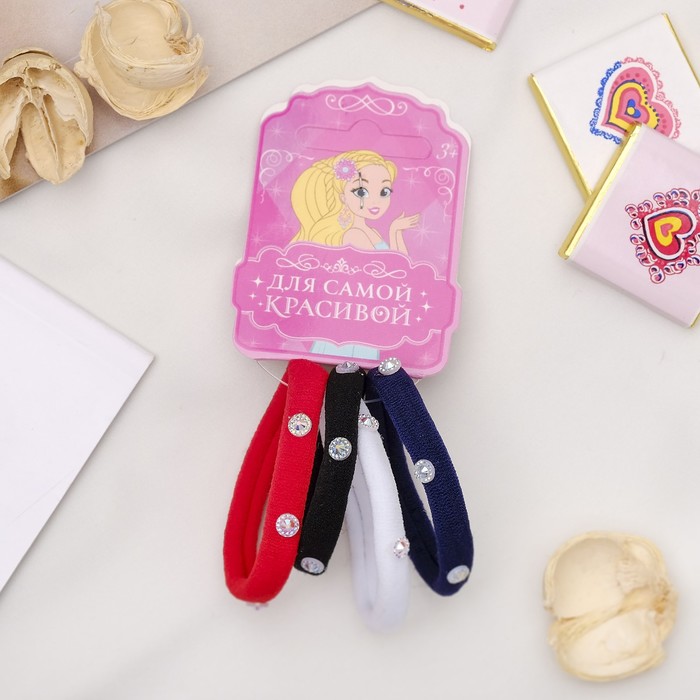 Резинка для волос "Цветочки" (набор 4 шт.), микс