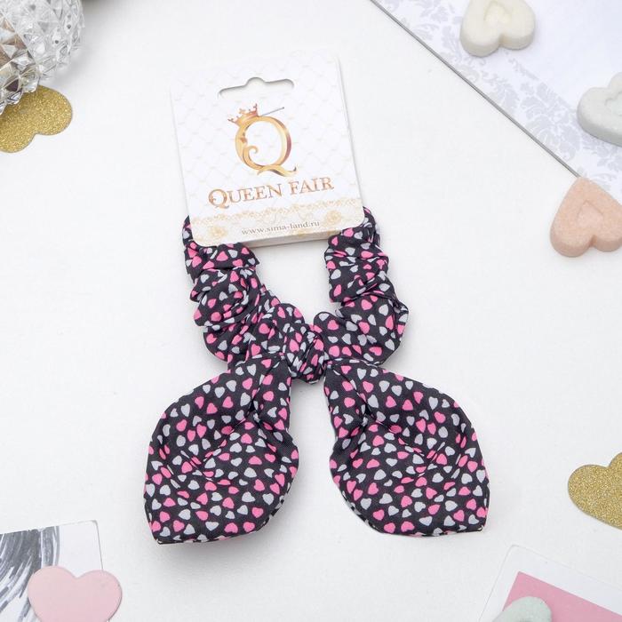 Резинка для волос "Орбита" с ушками, сердечки, микс