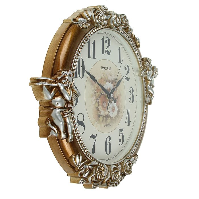 Часы настенные "Купидоны", под бронзу