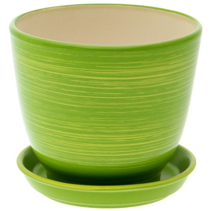 Кашпо "Кедр" глянец, салатово-золотое, 2,2 л