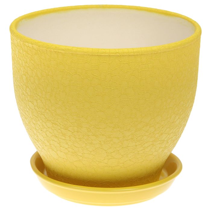 Кашпо "Виктор" шёлк, жёлтое, 4 л