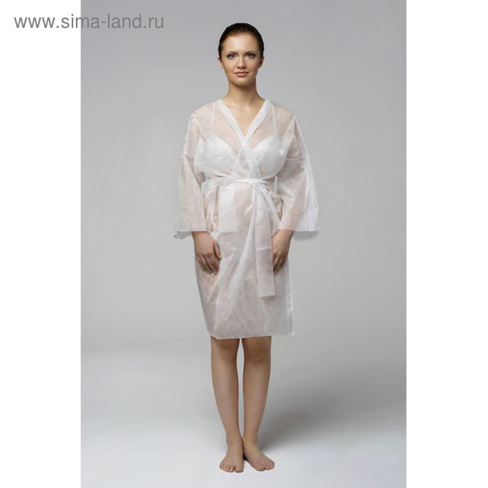 фото Халат "кимоно" sms люкс с рукавами, белый, 5 шт чистовье