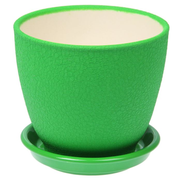 Кашпо "Кедр" шёлк, зелёное, 1,6 л