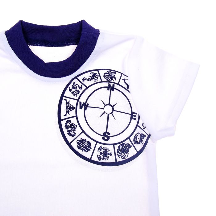 Комплект футболок для мальчика (2 шт.), рост 128-134 см (32), цвет белый/синий (арт. 28-26М)
