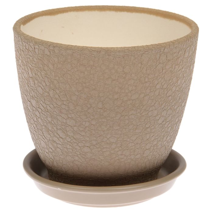 Кашпо "Кедр" шёлк, капучино, 1,6 л