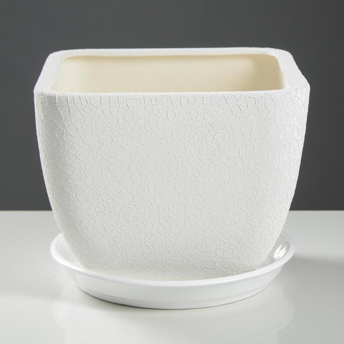 Кашпо "Ноктюрн" белое, шёлк, 4,8 л