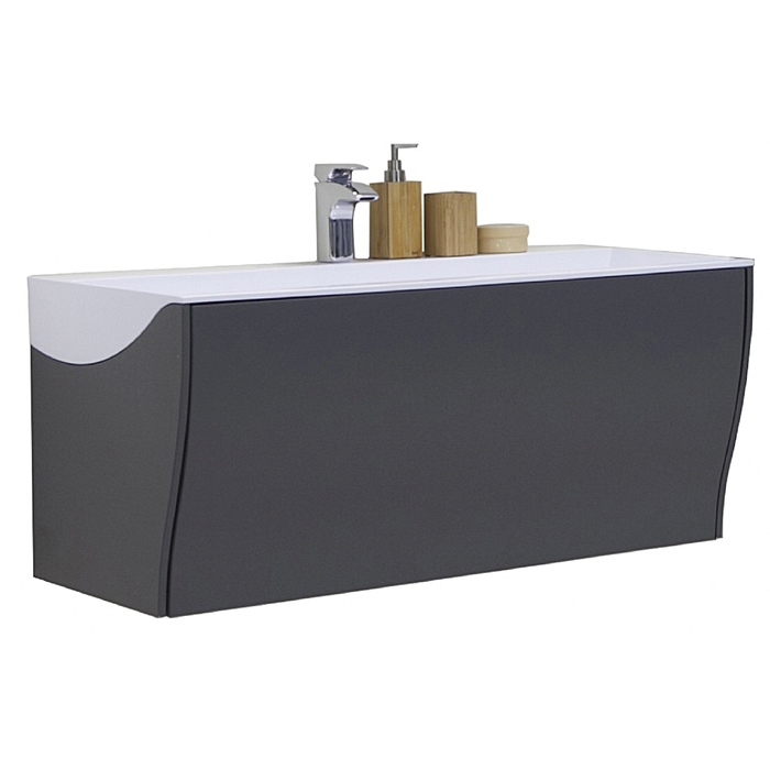 Комплект: тумба Акватон Премиум "Ондина 80", цвет графит, раковина "Ондина 800Д"