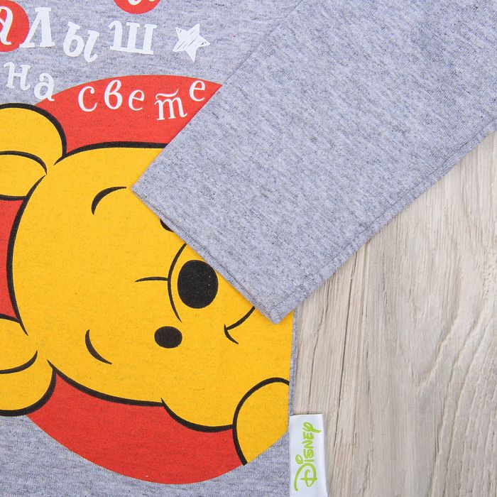 Футболка с длинным рукавом детская "Лучший малыш на свете", Медвежонок Винни, рост 98-104 (60) см, 3 года, 100% хлопок