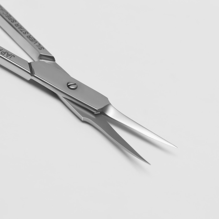Ножницы маникюрные для кутикулы, узкие, загнутые, 10см, цвет серебристый
