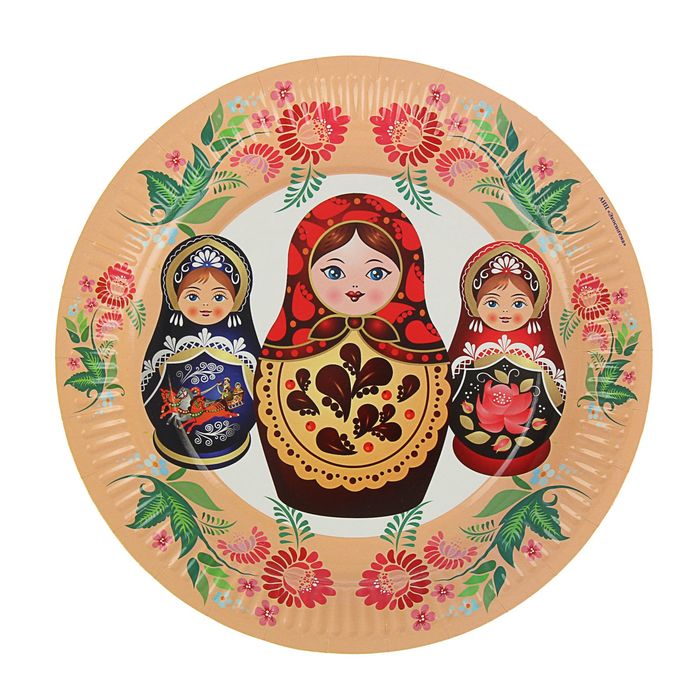 Тарелка с ламинацией "Матрешка" 23 см