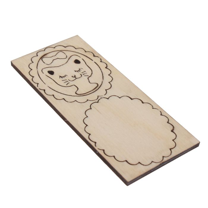 Заготовка для броши "Кошечка в рамке", 4х9,5 см