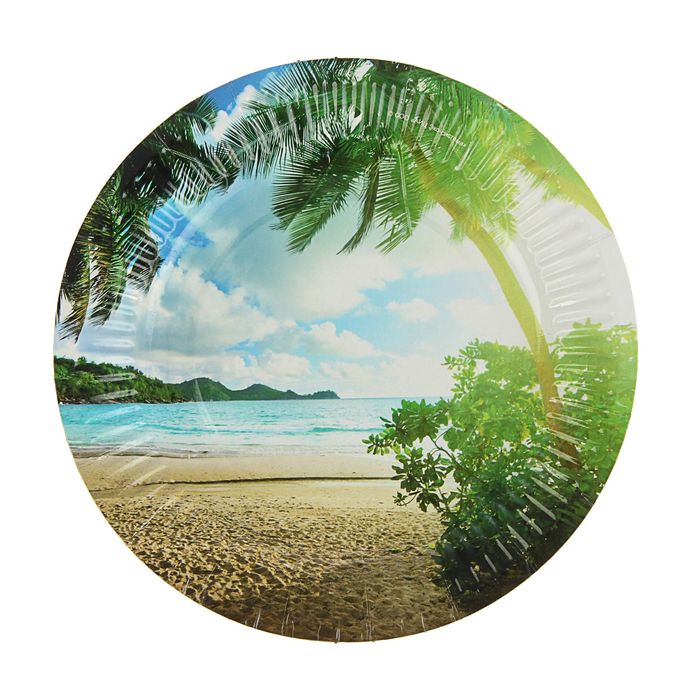 Тарелка с ламинацией "Пляж" 18 см