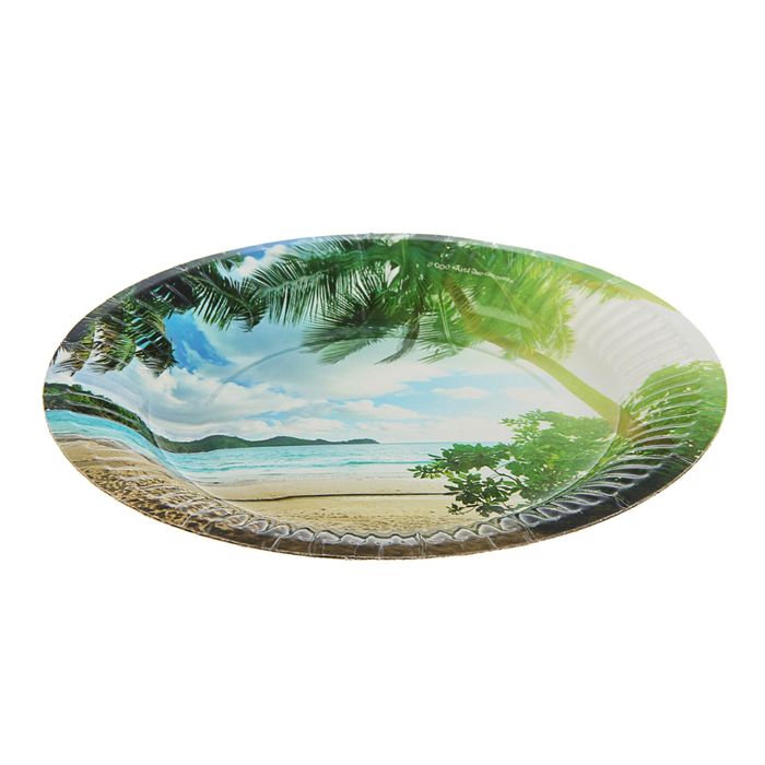 Тарелка с ламинацией "Пляж" 18 см