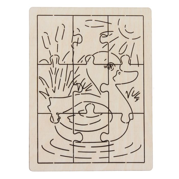 Рамка с пазлами "Утёнок", 19х15 см