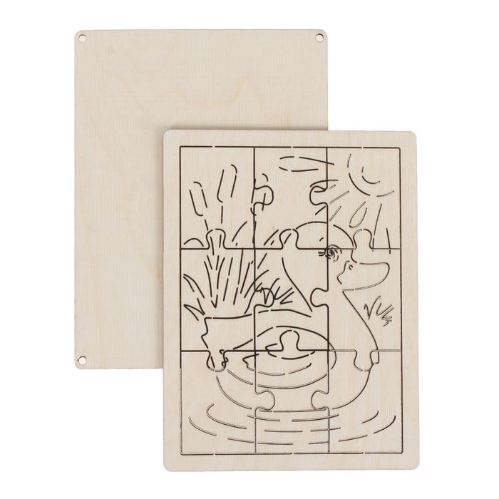 Рамка с пазлами "Утёнок", 19х15 см